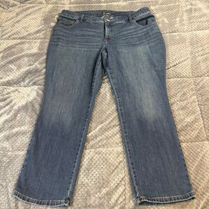 Lee Women's Relaxed fit Straight Leg High Rise Blue Jeans 20w